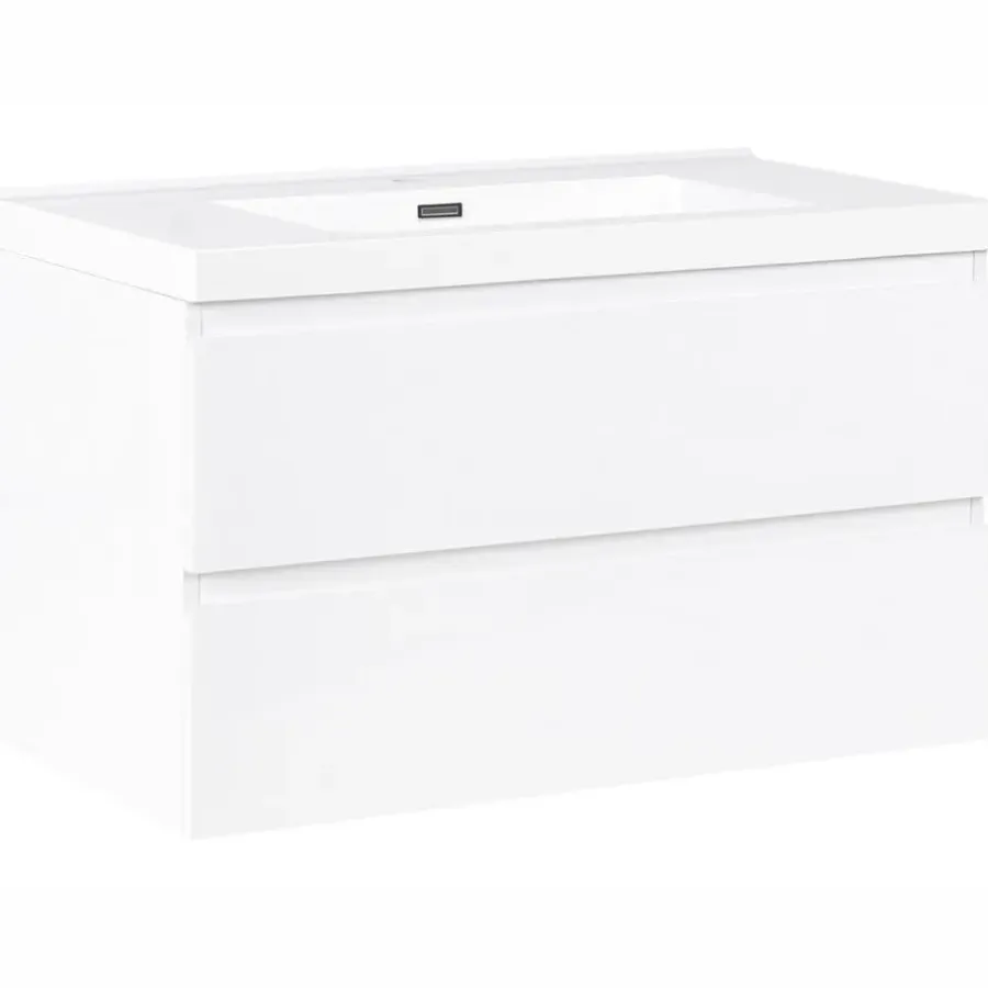 Leen Bakker TOTA - Wandgemonteerd meubel met wasbak - Wit - MDF