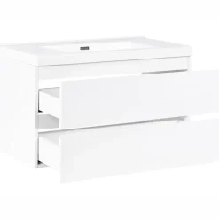 Leen Bakker TOTA - Wandgemonteerd meubel met wasbak - Wit - MDF