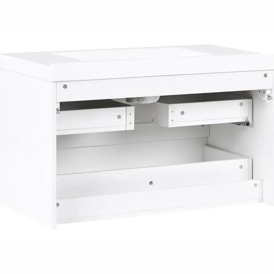 Leen Bakker TOTA - Wandgemonteerd meubel met wasbak - Wit - MDF