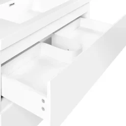 Leen Bakker TOTA - Wandgemonteerd meubel met wasbak - Wit - MDF