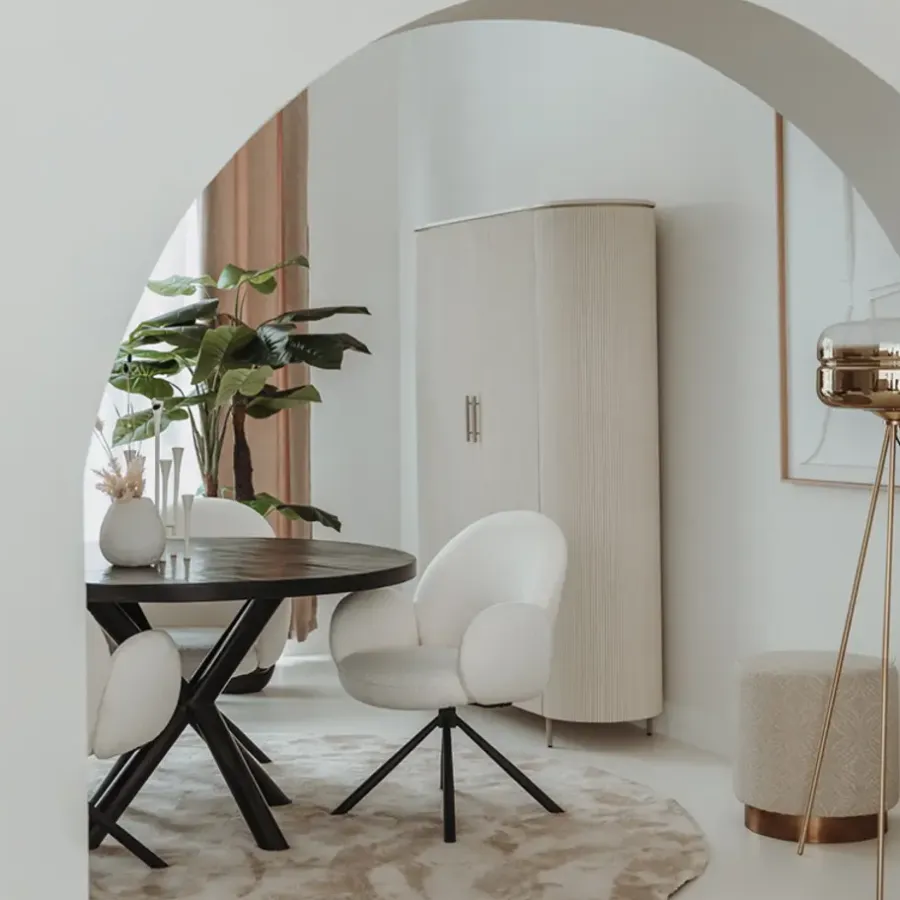 Tower living Corbetta wandkast 2 deurs wit/grijs mdf 145x45x180cm