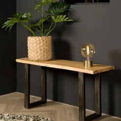 Sidetables-Tower living sidetable Tiago Tree-trunk acacia hout 150x45x70cm