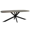 Industriële Eettafels|Ovale Eettafels-Tower living Silvi eettafel visgraat olijfbruin 220x110x78