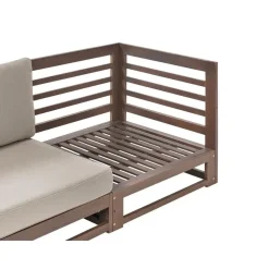 Loungebanken-Beliani TRANI - Loungebank - Donkere houtkleur - Acaciahout