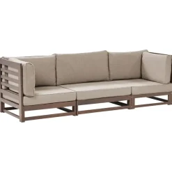 Beliani TRANI - Loungebank 3-zits - Bruin - Acaciahout