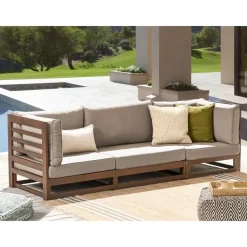 Beliani TRANI - Loungebank 3-zits - Bruin - Acaciahout