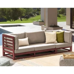 Beliani TRANI - Loungebank 3-zits - Mahonie - Acaciahout