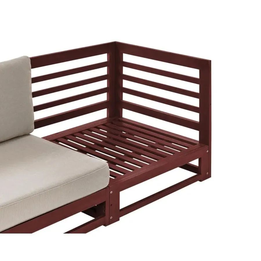 Beliani TRANI - Loungebank 3-zits - Mahonie - Acaciahout