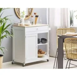 Trolleys-Beliani TRAPANI - Keukentrolley - Wit - MDF