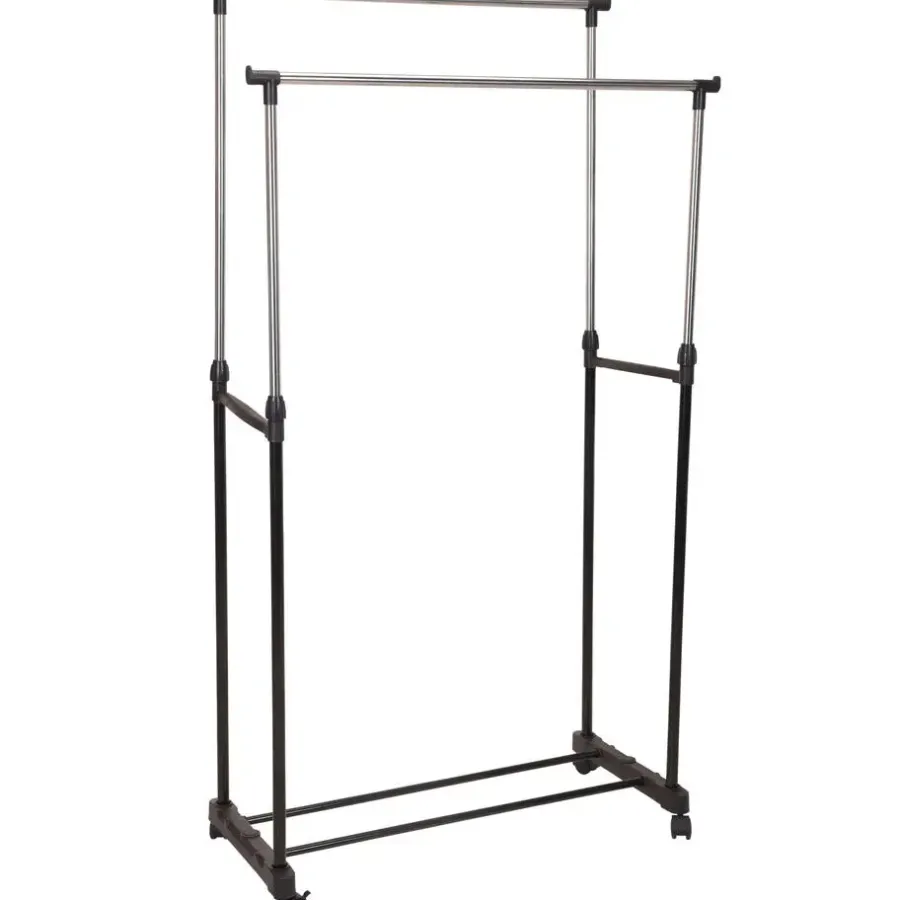 Kledingopbergers|Kledingrekken-Trendoz Kledingrek - mobiel - dubbele stang - 160 cm