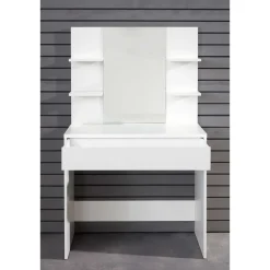 Kaptafels-Trendteam Make-uptafel Basix - 85 x 40 x 141 cm - 100% Melaminegecoat - Wit