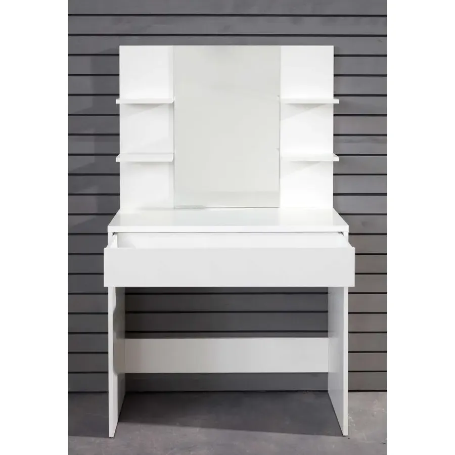 Kaptafels-Trendteam Make-uptafel Basix - 85 x 40 x 141 cm - 100% Melaminegecoat - Wit
