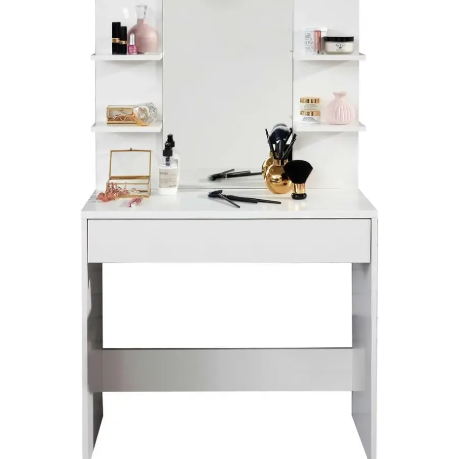 Kaptafels-Trendteam Make-uptafel Basix - 85 x 40 x 141 cm - 100% Melaminegecoat - Wit
