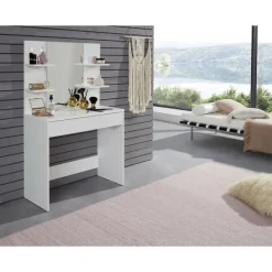 Kaptafels-Trendteam Make-uptafel Basix - 85 x 40 x 141 cm - 100% Melaminegecoat - Wit