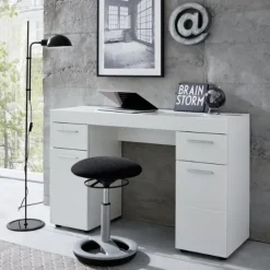 Bureaus-Trendteam Modern Bureau Amanda - 120 x 41 x 76 cm - High Glossy White