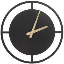 Leen Bakker TRIENT - Wandklok - Zwart - Staal