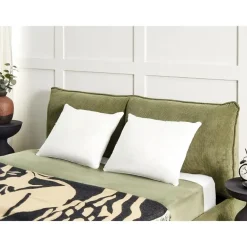 Hoofdkussens-Beliani TRIGLAV - Hoofdkussen set van 2 - Wit - 50 x 60 cm - Laag - Polyester