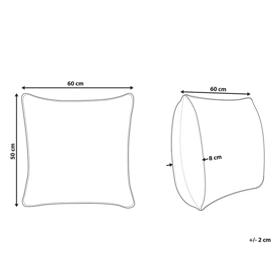 Hoofdkussens-Beliani TRIGLAV - Hoofdkussen set van 2 - Wit - 50 x 60 cm - Laag - Polyester