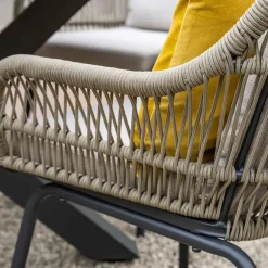 Garden Impressions Triton dining fauteuil - carbon black - rope donker zand - desert sand