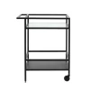 Trolleys-Giga Living Trolley Zwart Metaal/Glas - 70x42x85cm - Bronco