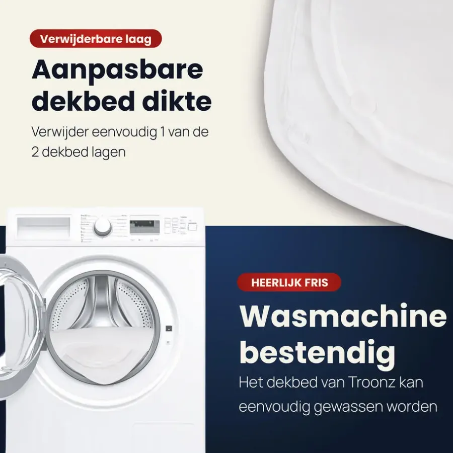 Dekbedden-Troonz Dekbed Portofino - 4 Seizoenen - Eenpersoon Dekbed - 140x220