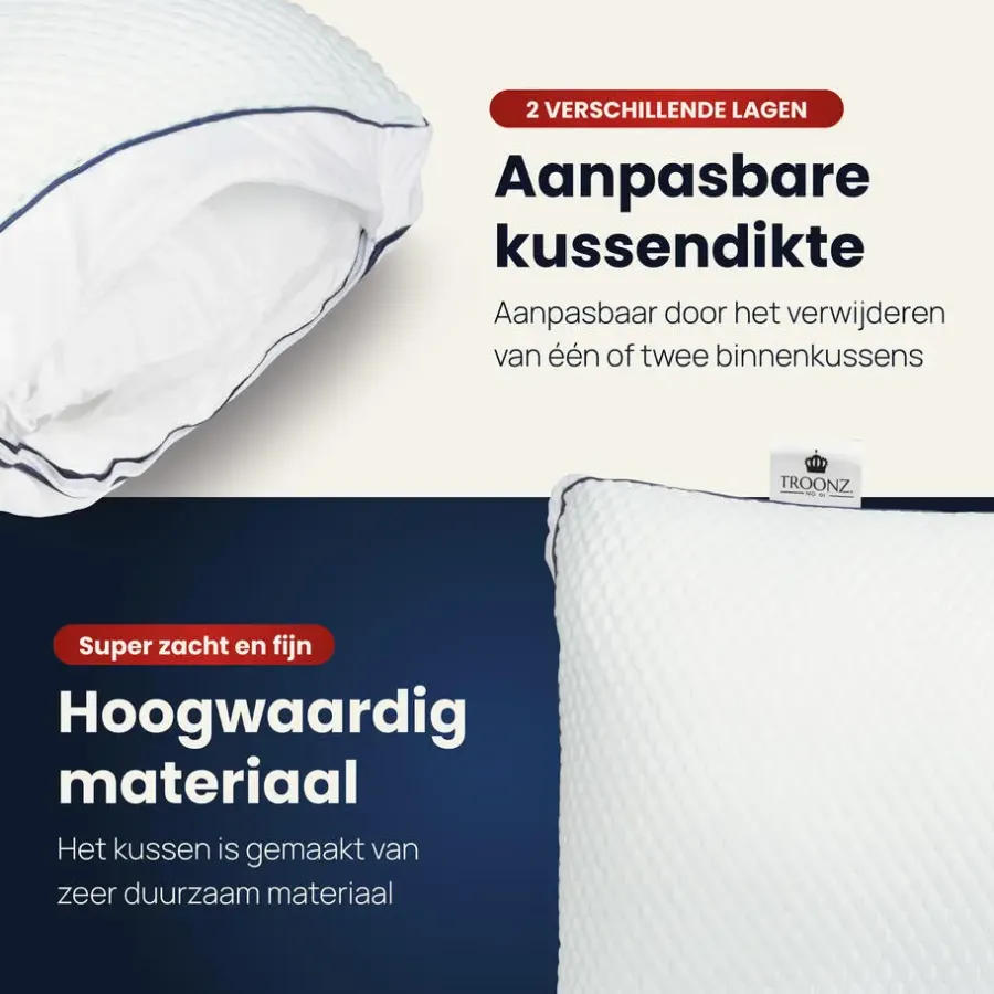 Troonz BV Troonz Hoofdkussen Dreamscape Plus - Ergonomisch - 60 x 70