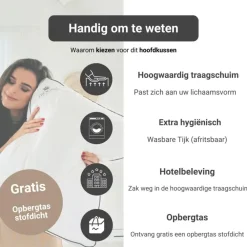 Hoofdkussens-Troonz Hoofdkussen Sleepwave One - Afmeting 60x70 cm