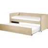 Kinderbedden-Beliani TROYES - Slaapbank - Beige - Fluweel