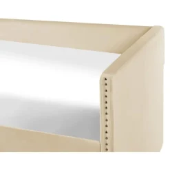 Kinderbedden-Beliani TROYES - Slaapbank - Beige - Fluweel