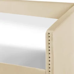 Kinderbedden-Beliani TROYES - Slaapbank - Beige - Fluweel