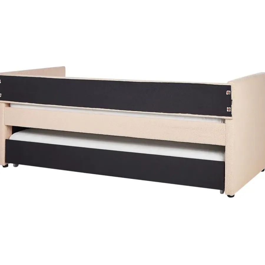 Beliani TROYES - Slaapbank - Perzik - 90 x 200 cm - Bouclé