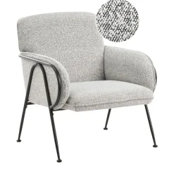 Beliani TRYSNES - Fauteuil - Zwart/Wit - Polyester