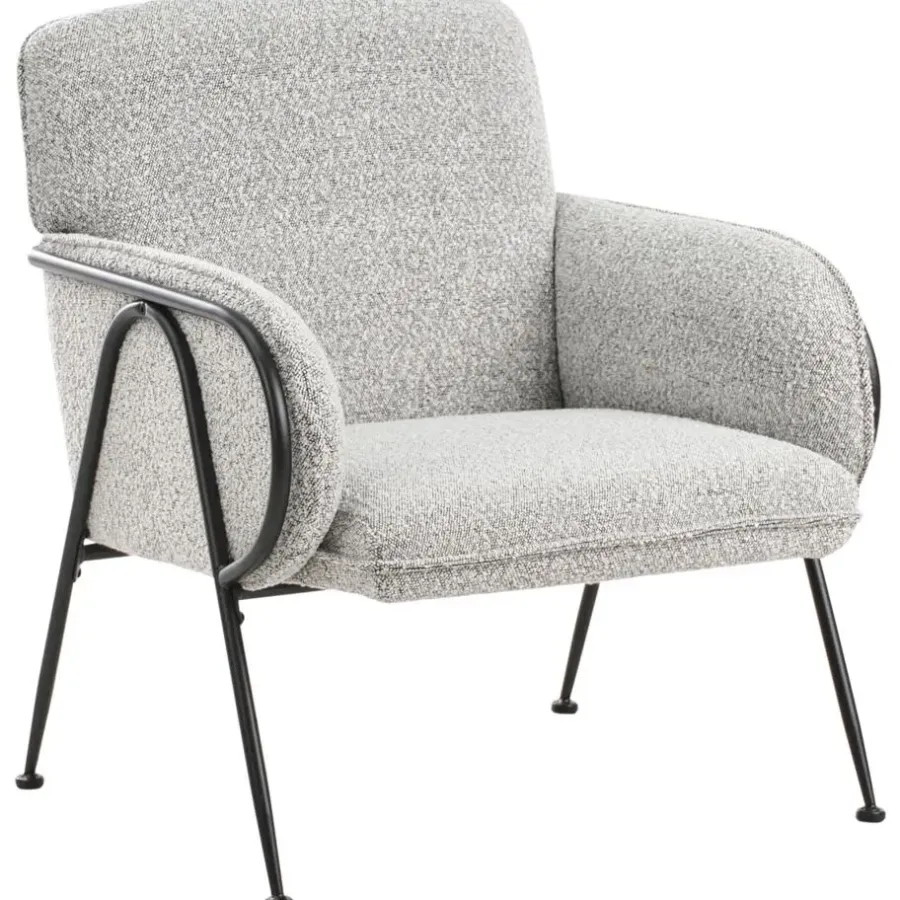 Beliani TRYSNES - Fauteuil - Zwart/Wit - Polyester