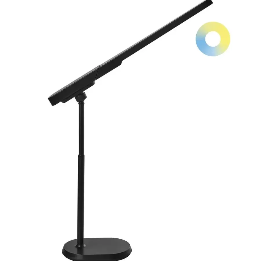 Leen Bakker TUCANA - Bureaulamp LED - Zwart - Synthetisch materiaal