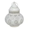 Merkloos Tuin lantaarn - Marokkaanse sfeer - wit/goud - D15 x H19 cm - metaal