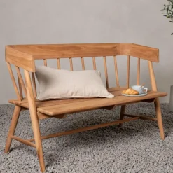 Fjôrd Tuinbank Naturel Teakhout - 132x132x85cm - Split