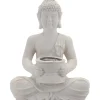 Merkloos Tuinbeeld - Boeddha - incl verlichting - solar - polystone - 31 cm