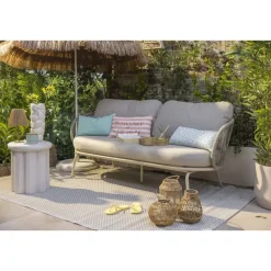 Leen Bakker Tuinbijzettafel Parga - zand - 45xØ40 cm