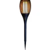 Gebro Tuinfakkel - solar - tuinverlichting - zwart - vlameffect - 58 cm
