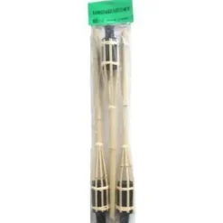 Tuindecoratie-Merkloos Tuinfakkels - 3 stuks - bamboe - navulbaar - 60 cm