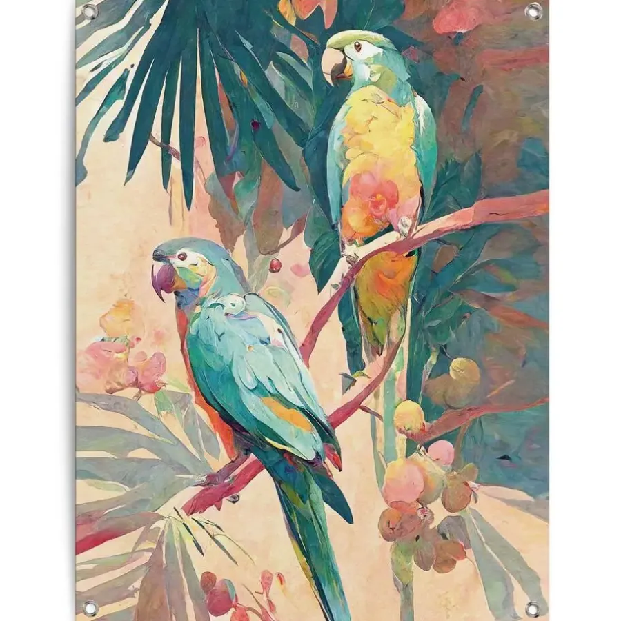 Reinders Tuinposter Bird Party - 80 x 60cm - Groen