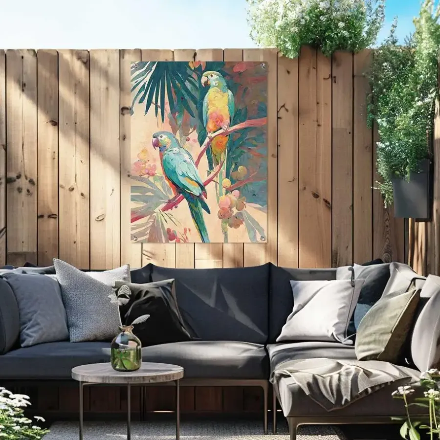 Reinders Tuinposter Bird Party - 80 x 60cm - Groen