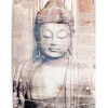 Tuindecoratie-Reinders Tuinposter Boeddha - 80 x 60cm - Bruin