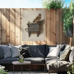 Reinders Tuinposter Carel Fabritius Het Puttertje - 80 x 60cm - Bruin