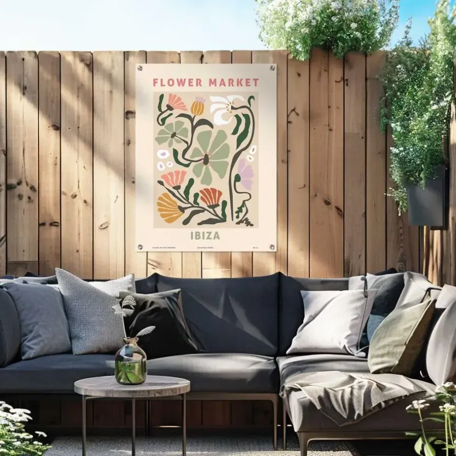 Reinders Tuinposter Flower Market - 80 x 60cm - Roze