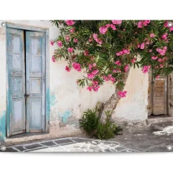 Tuindecoratie-Reinders Tuinposter Greek Facade - 60 x 80cm - Roze