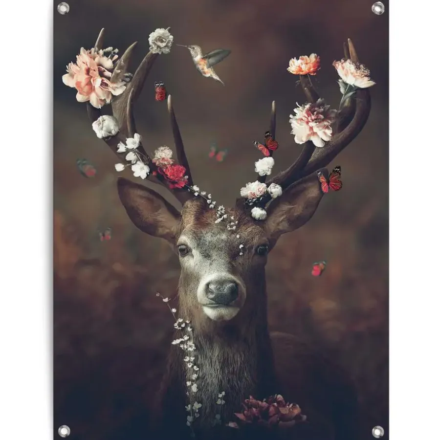 Reinders Tuinposter Hert - 80 x 60cm - Bruin