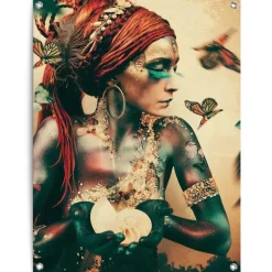 Tuindecoratie-Reinders Tuinposter Jaime Ibarra - Bohemian Chic - 80 x 60cm - Oranje
