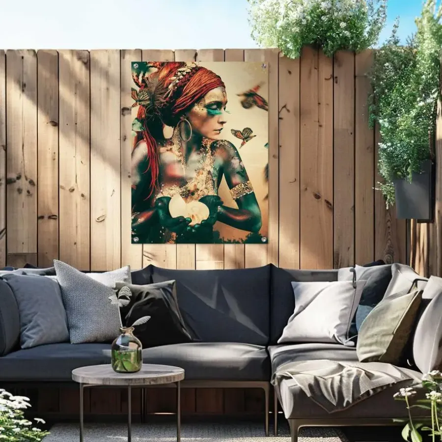 Tuindecoratie-Reinders Tuinposter Jaime Ibarra - Bohemian Chic - 80 x 60cm - Oranje