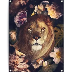 Reinders Tuinposter Jungle Lion - 80 x 60cm - Bruin